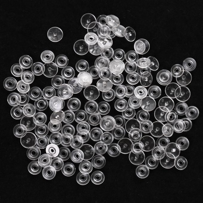 200 Sets Transparent T3 Resin Snap Buttons Sewing Fasteners 10mm