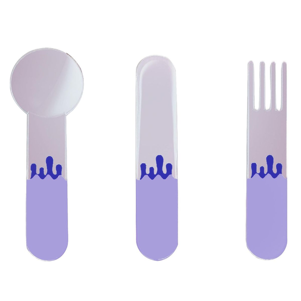 Stylish Dessert Spoon Design Versatile Food-grade Spoon Set for Home Purple