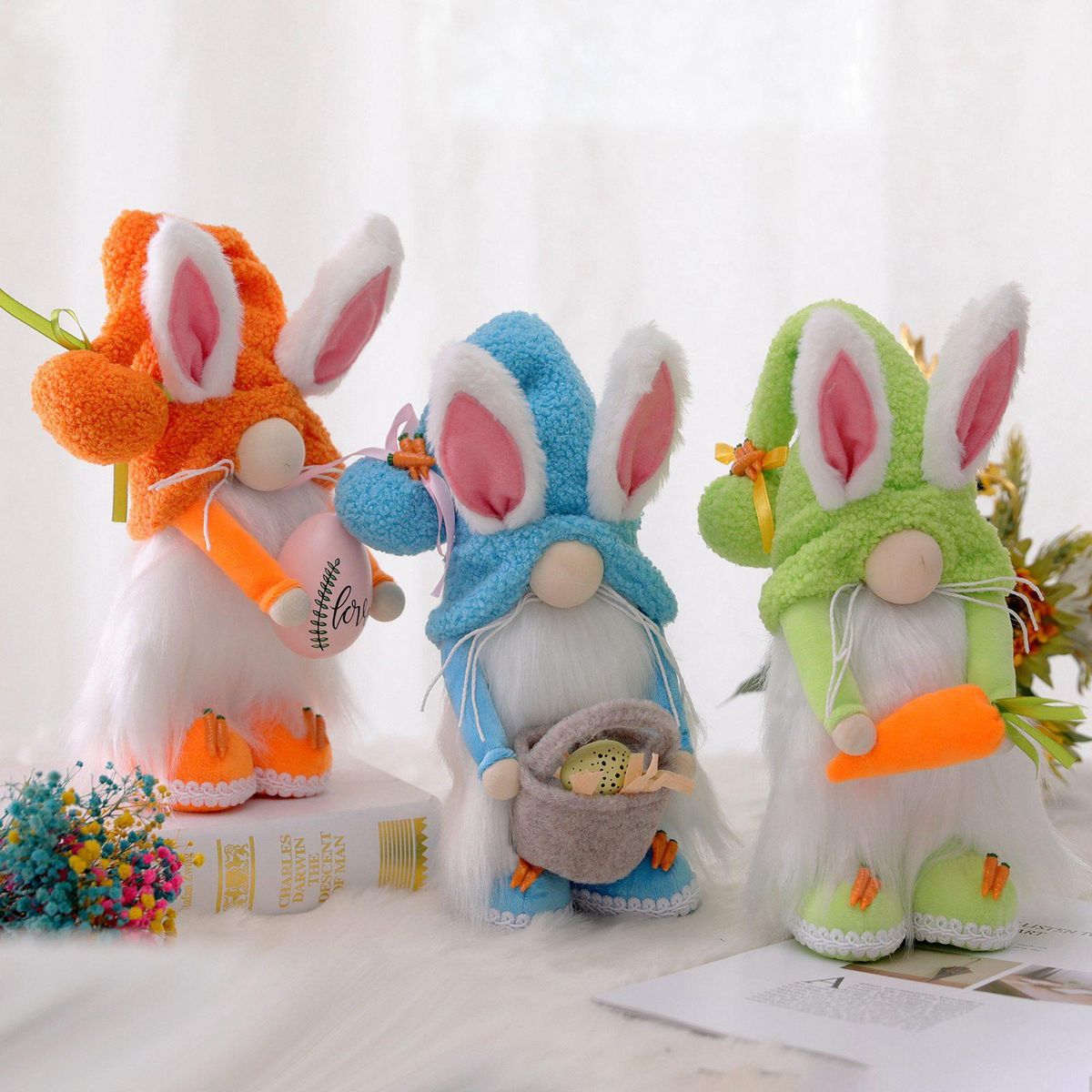 Easter Bunny Gnome Plush Elf Decorations Handmade