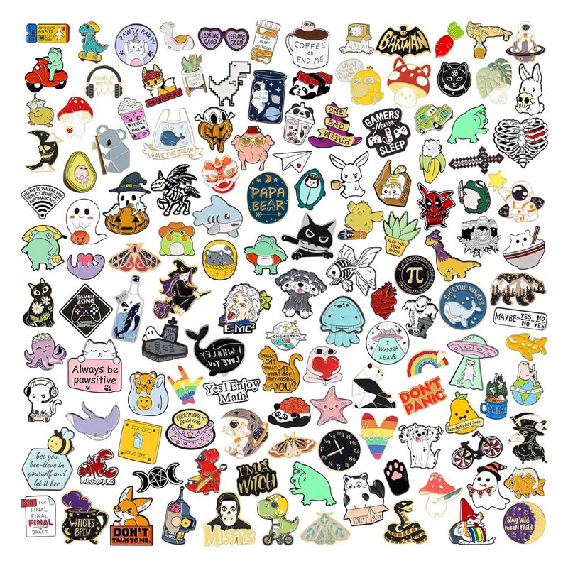 Multiple styles 24 Pack Cute Enamel Backpack Pins  Fun Enamel Pins Bulk Set Cool Button Pins Aesthetic Pins Lapel Pins Anime