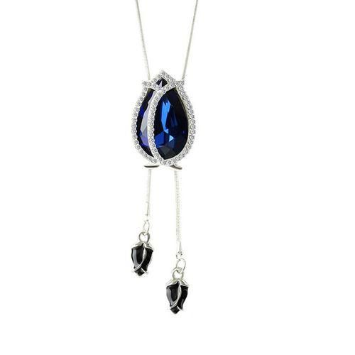Women Flower Long Adjustable Chain Pendant Sweater