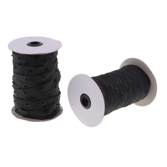 50 Yards Snap Fastener Tape, By The Meter Black