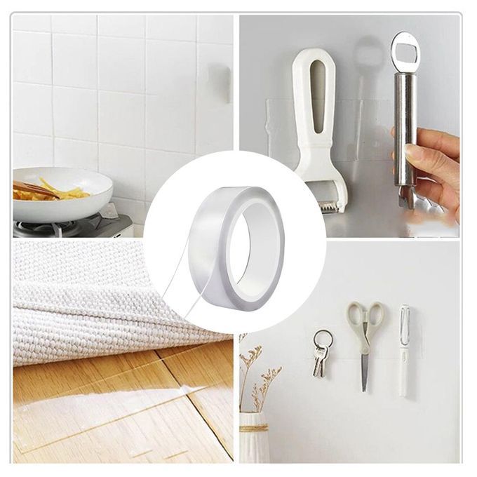 Washable Adhesive Tape Double Sided Tape Traceless Reusable Nano Grip