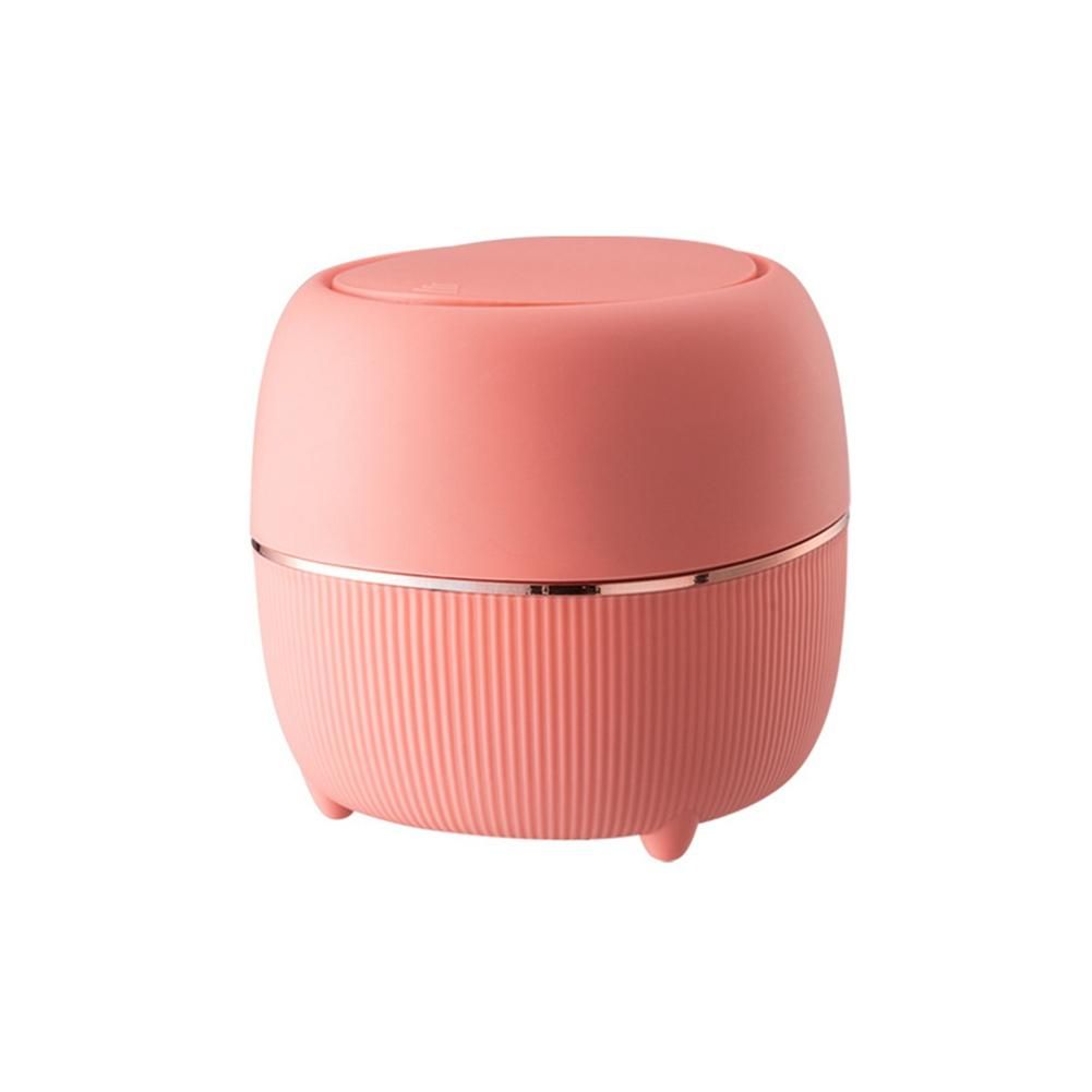 Desktop Trash Can Household Mini Bedside Waste Bin -Pink