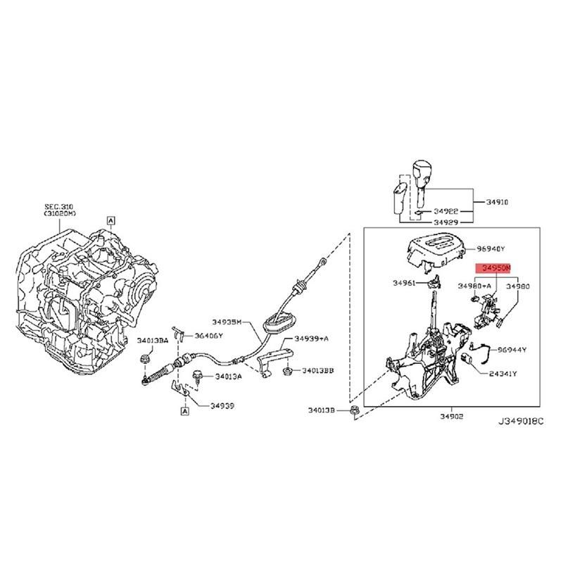 Car Shift Lock Coil Solenoid Valve Park Switch 34950-4CL0B For Nissan X-Trail Rogue 2014- Electronic Shift Switch