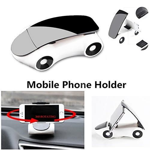 Sports Car Shape 360 Rotation Mobile Phone Holder For Car Dashboard And Desktop - White