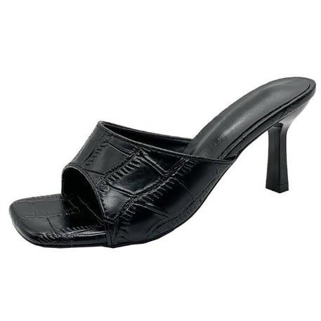 Ladies' Heel Slippers-BLACK
