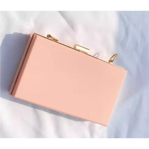 Acrylic Women Evening Box Party Clutch Purse- Apricot
