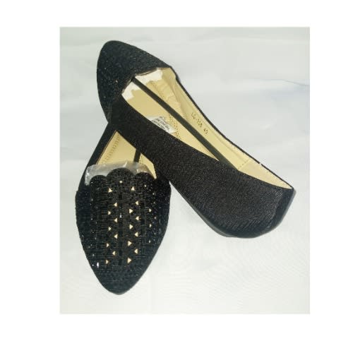 Perforated Flat Slip On - Black