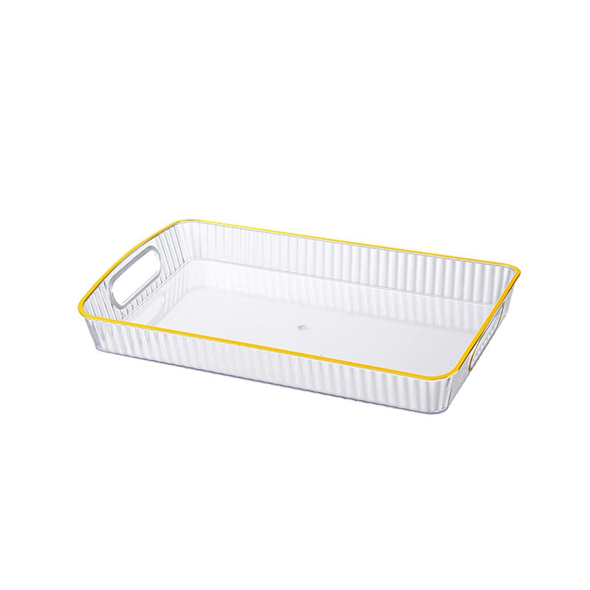 Non-slip Base Tray Transparent Thickened Serving Tray with for Tea White
