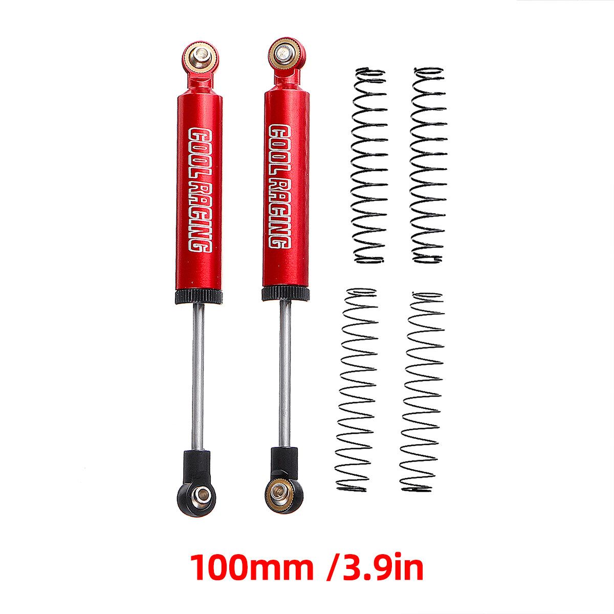 2/4pcs Metal Shock Absorber Damper RC Parts For D90 SCX10 90046 TR 1/10 RC Car Red 100mm