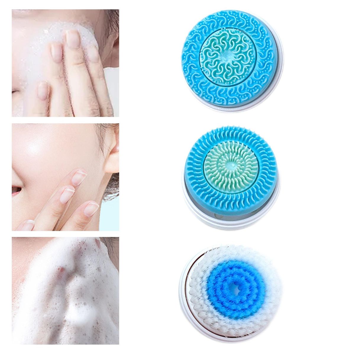 Facial Cleansing Brush Massager Head Face  For Powered Blue