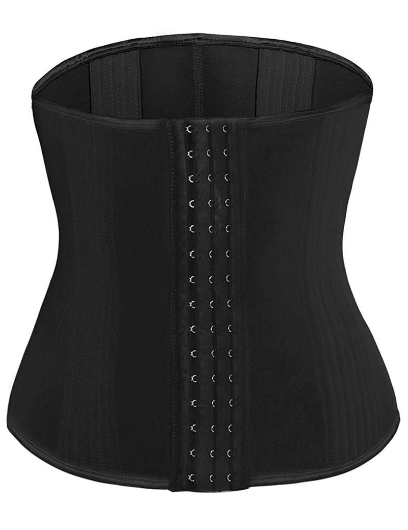 16 Bones Shapewear Waist Nipper Firm Control Perfectly Curvy Firm Control Strapless Waist Cincher Tummy Waist Seamless(#Black)