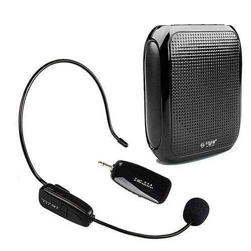 T600 2.4G Wireless Headset Microphone And PA Voice Amplifier Loud Soun Speaker Completely Hands Free For Special Teaching Speech Loudspeaker(Black) HT-S