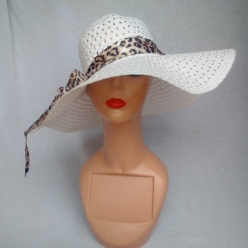 Ladies Net Beach Hat - White