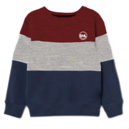 Eml Eml Unisex Wine Ash Navy Blue Patched Sweatshirt