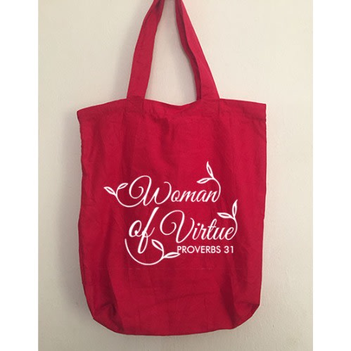 Woman Of Virtue Design Tote Bag - Red