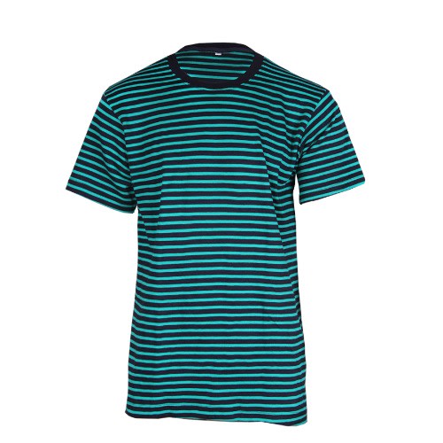 Stripped Tee Shirt -  Navy Blue & Green