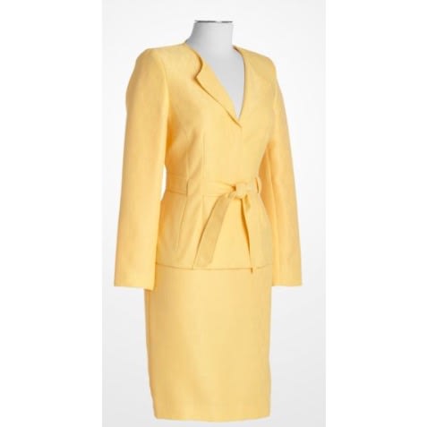 Women's Tie-waist Skirt Suit - Orange