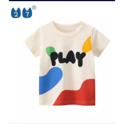 Short Sleeve T Shirt With Water Slurry Printing 2
