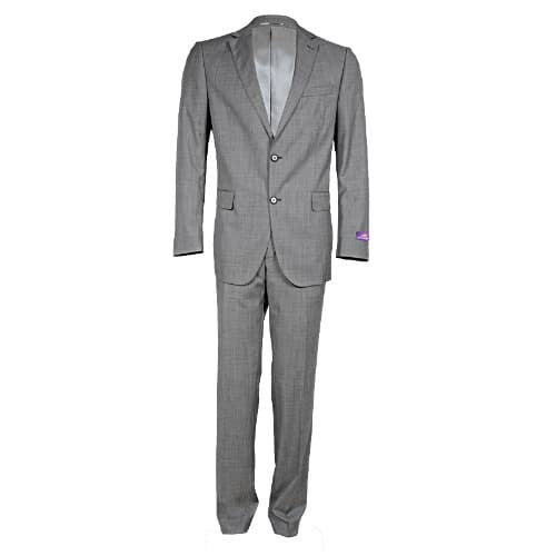 MS-2958 Notch- Lapel Classy Suit With Double Black Button-Grey
