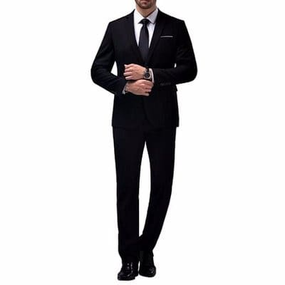 Smart Fitted Corporate Office Suit - Black