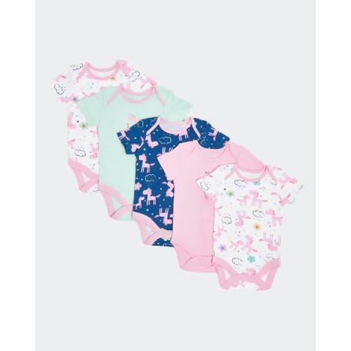 Pink Unicorn Bodysuit- Pack Of 5