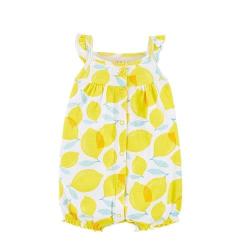 Child Of Mine Baby Girl Thin Flutter Sleeve Romper - Lemon