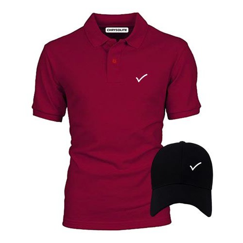 Confirm Polo & Cap Bundle  - Wine & Black