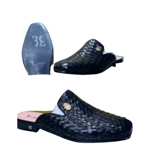 Pattern Leather Half Shoe