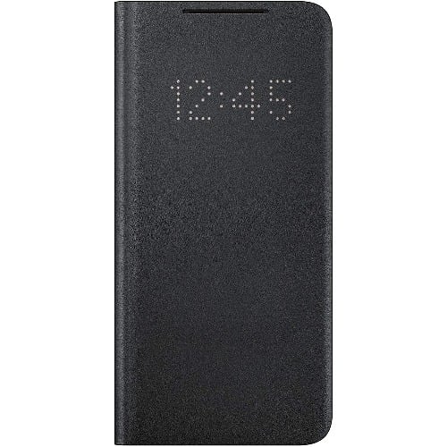 Led Wallet Cover Case For Samsung Galaxy S21 Case - Black