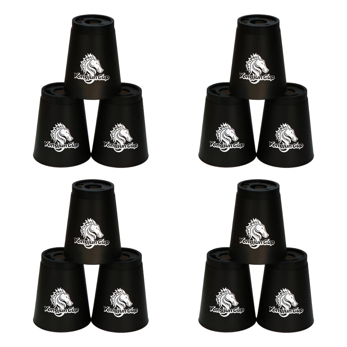 12PcsPack Cup Stacking Toy High Quick Speed Cups Kids Party Challenge Game Black