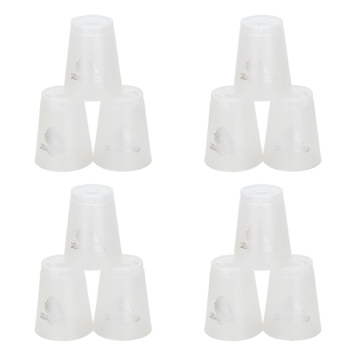 12PcsPack Cup Stacking Toy High Quick Speed Cups Kids Party Challenge Game White