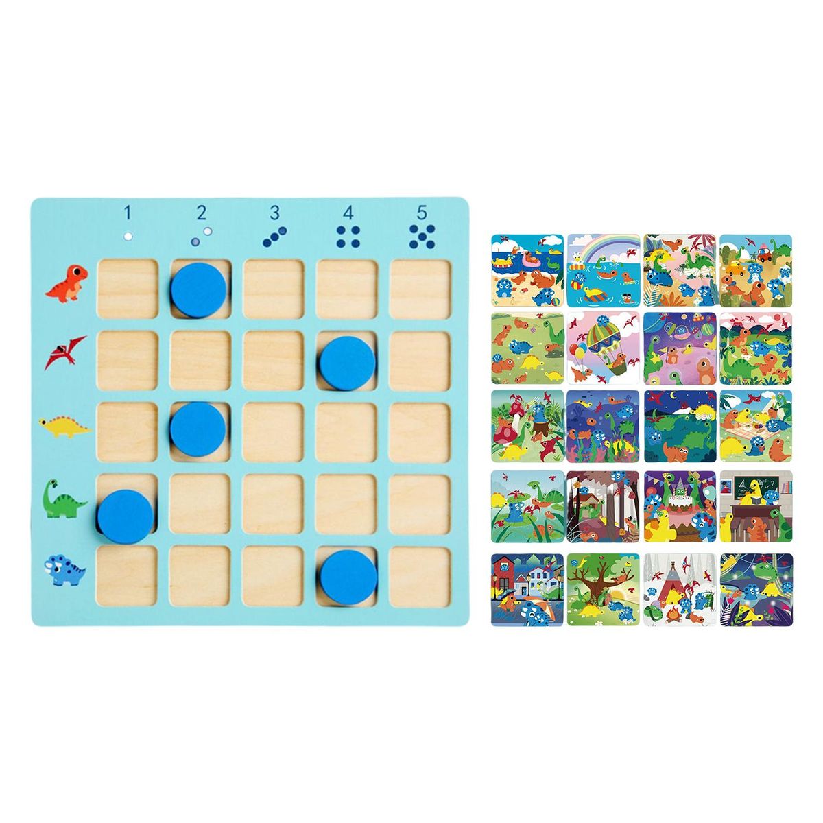 1 Set Brain Game Dinosaur Quantity Recognition Game