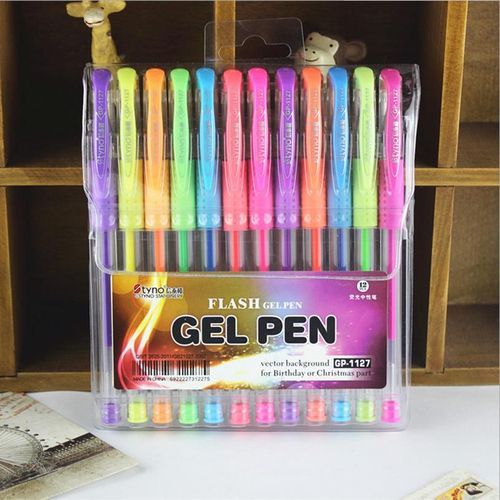 12pcs Set Ful Gel Pen Set Glitter Pens Cute Stationery