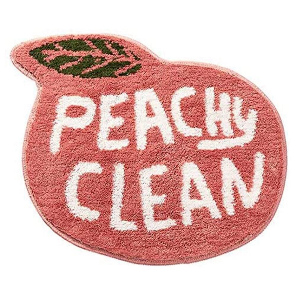Cartoon Peach Flocking Carpet Floor Mat,for Home&Bathroom