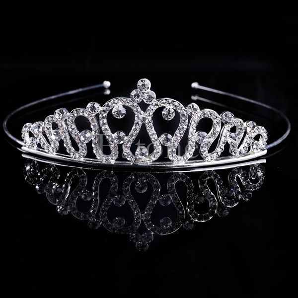 JAVRICK New Girl Hair Band Headband Bridal Princess Stunning Crystal Tiara Wedding Crown