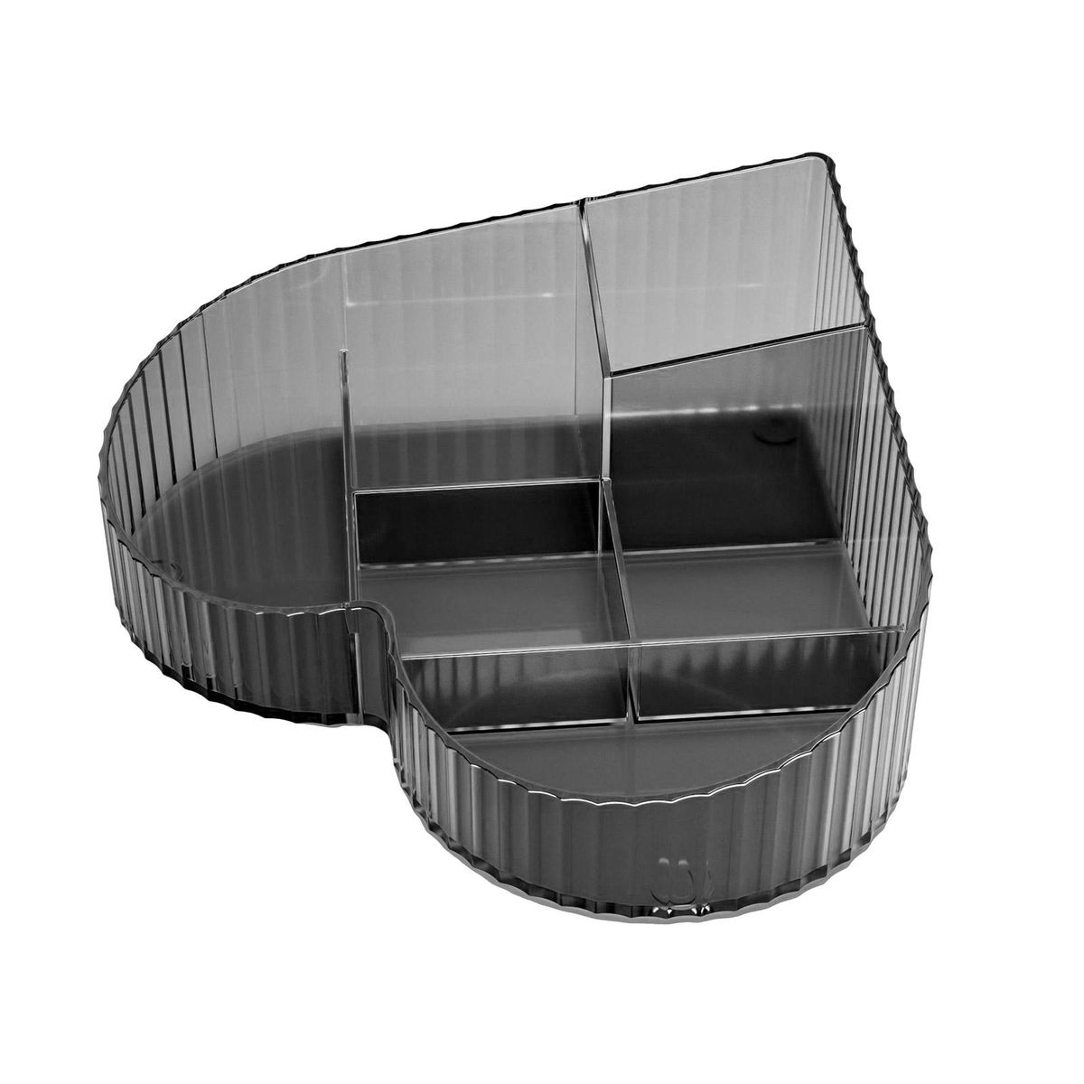 Heart-shaped Storage Box Transparent Heart-shaped Makeup for Bathroom Grey