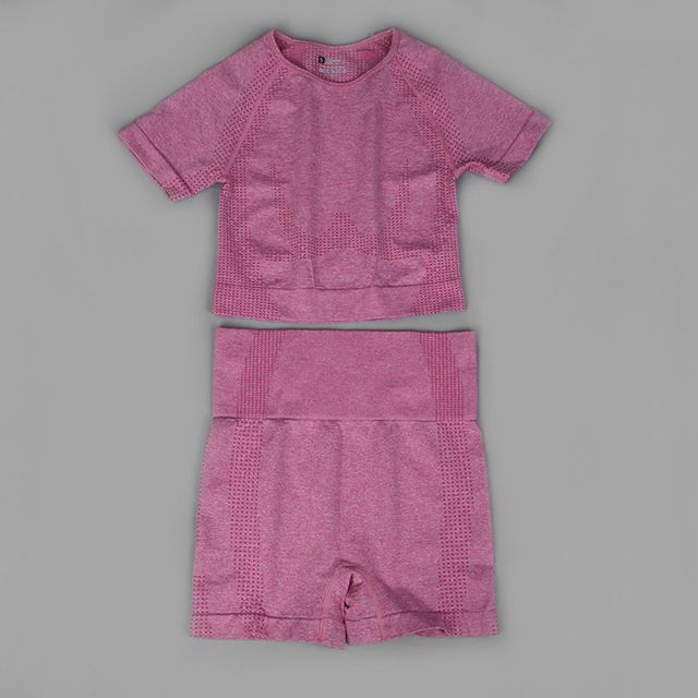 Women Sportwear Vital Gym Yoga Set Women's Suit Pink Set_S