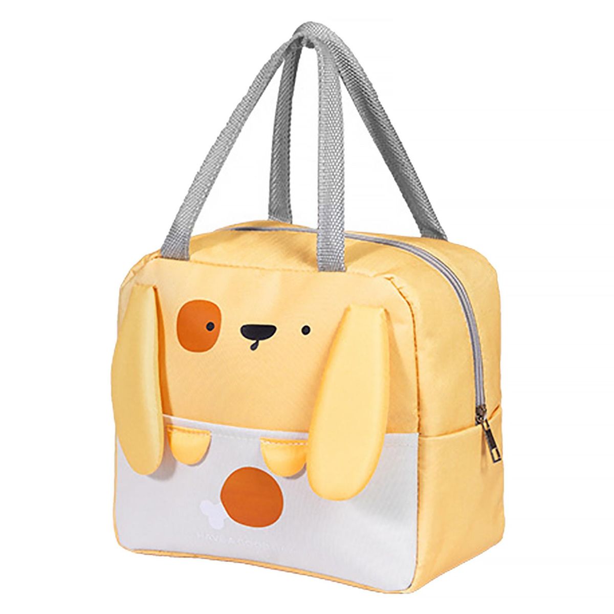 Thermal Lunch Bag Portable Bear Dog Shape Insulated Lunch Bag Yellow