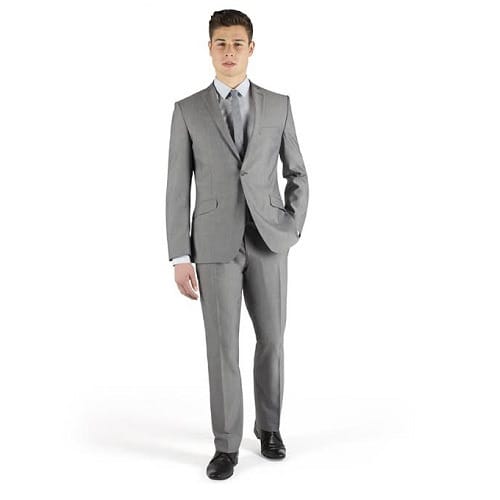 Lightweight  Crosshatch Skinny Fit Suit - Grey