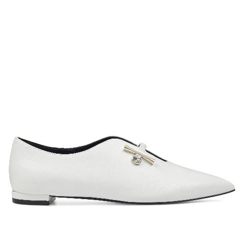 Aboveall Pointy Toe Flats-white