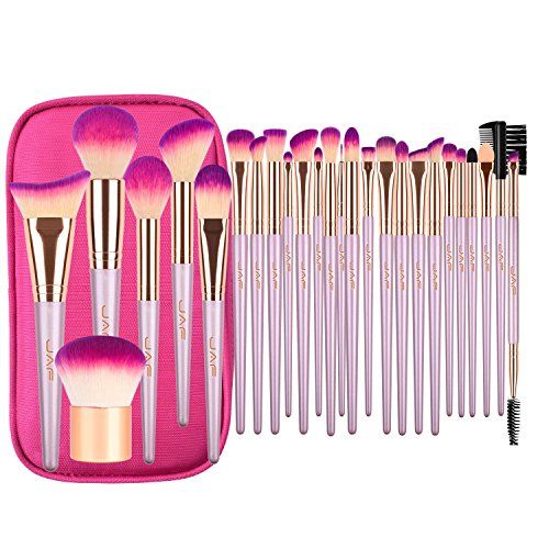 JAF 26pcs Professional Large Pink Purple Makeup Brushes Set