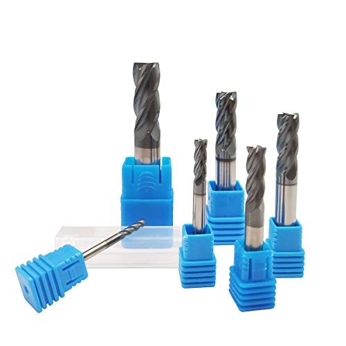 6pcs 12 38 516 14 316 18 Carbide Square End Mill HRC 45 Deg