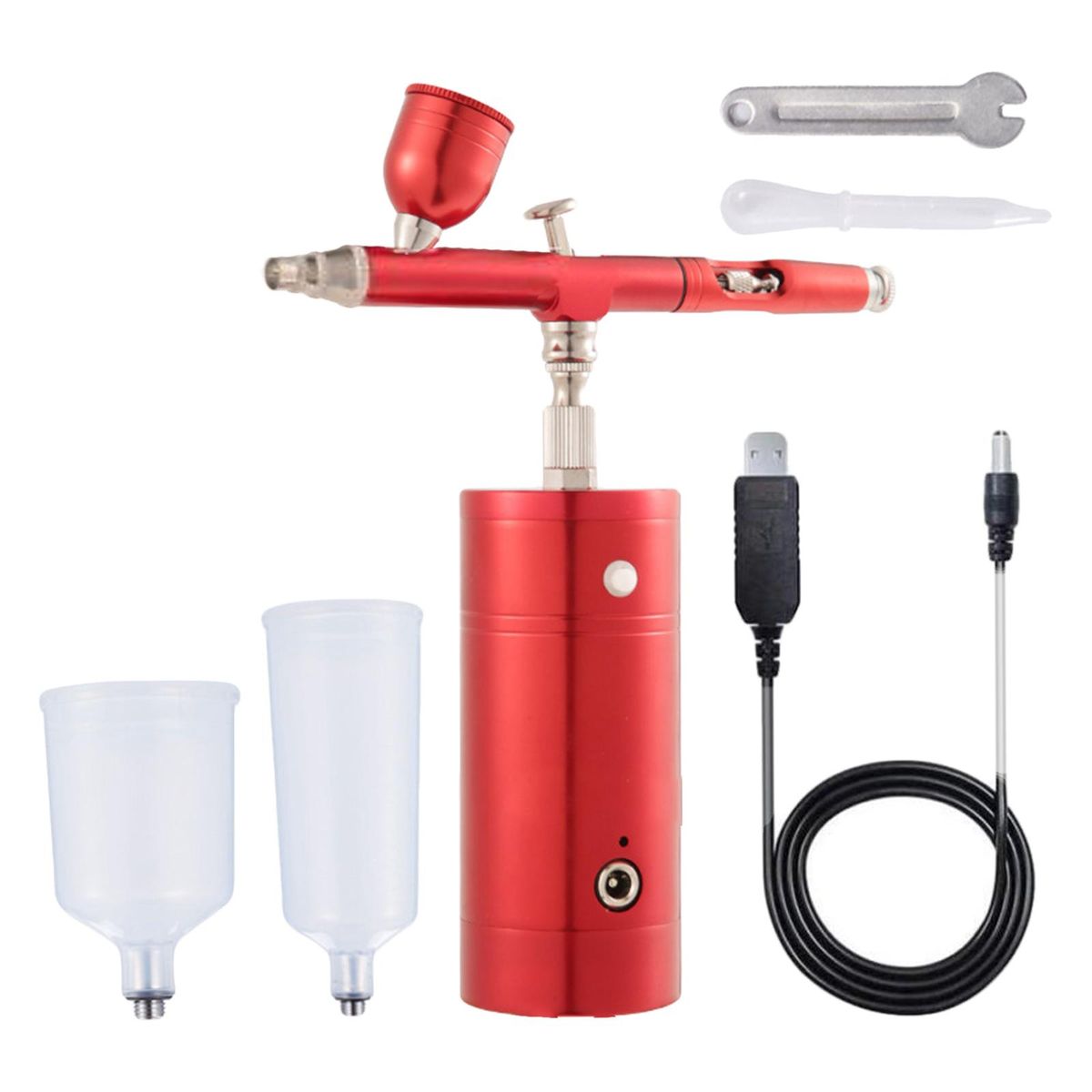 Airbrush Kit Air Compressor, Portable Wireless Airbrush Set, Red