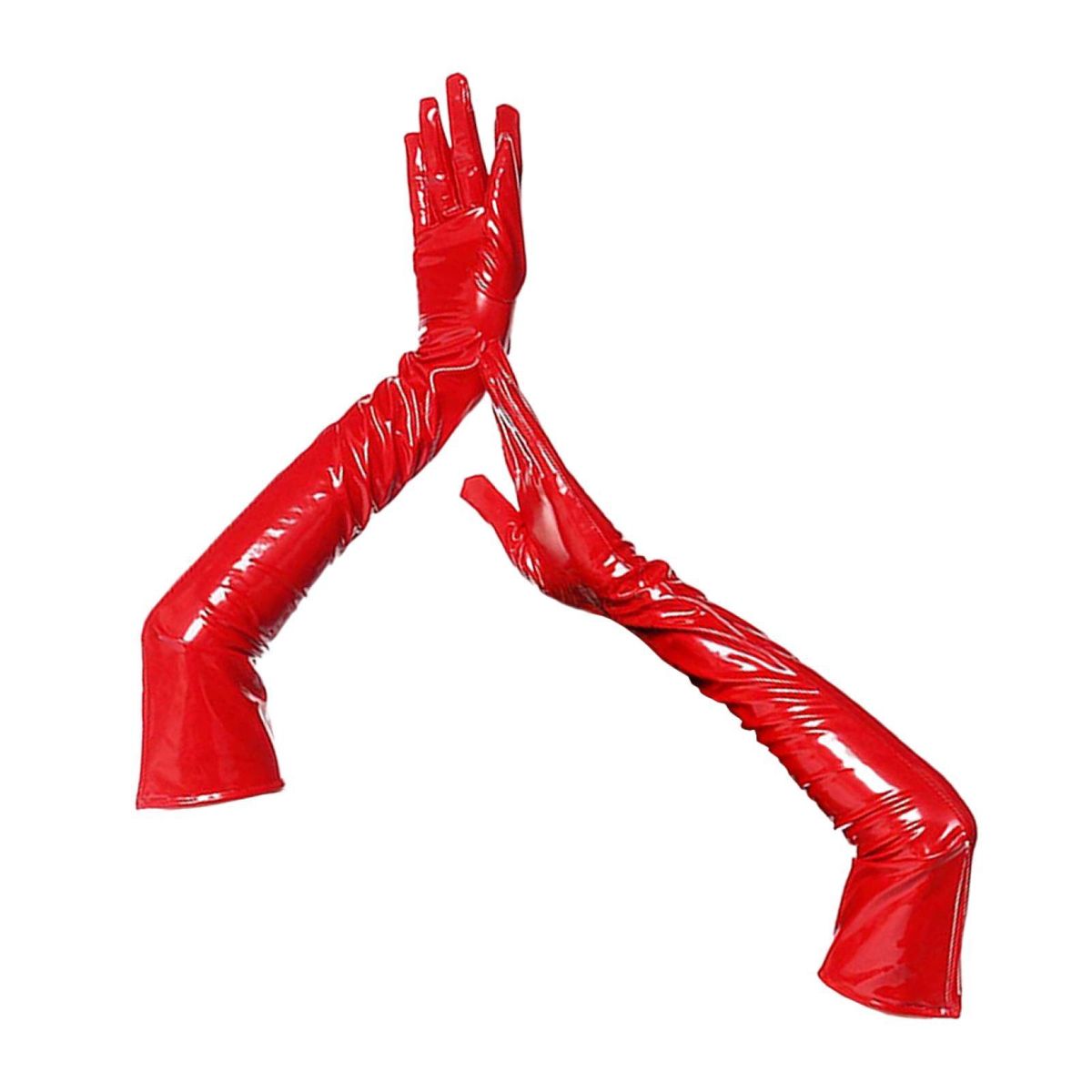 1 Pair Stage Show Jazz Disco Faux Leather Long Performance Red