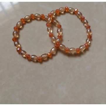 Stoned Bead Bracelets - 2pcs - Orange
