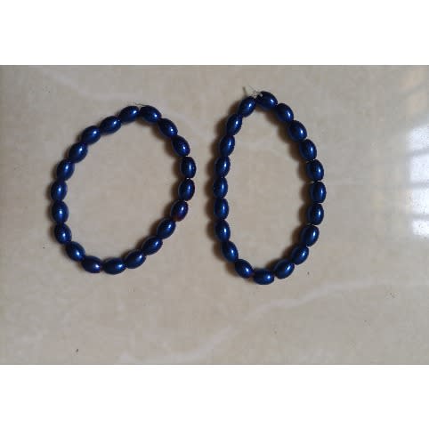 Glossy Bead Bracelet-2Pcs - Blue