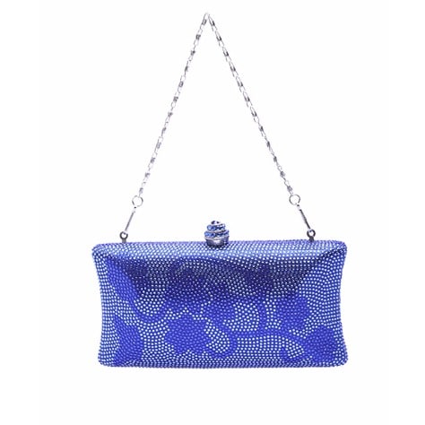 Fashion Only Flowery Designed Party Purse - Blue
