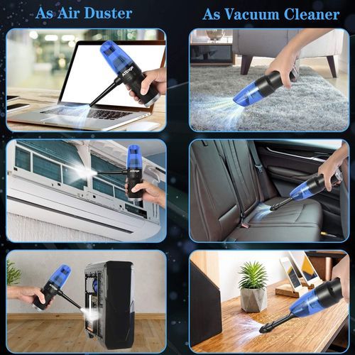 Electric Air Blower MINI Car Vacuum Cleaner,Cordless Air Duster For Keyboard Computer Cleaning Ss For Lap,Piano,Sofa Gap-Vacuum Cleaner 2IN1